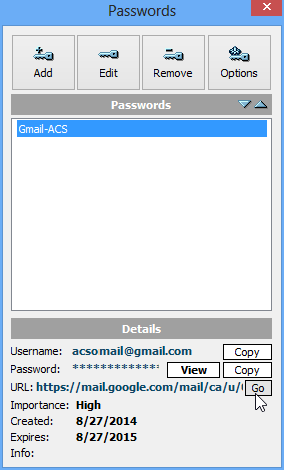 Copy password and go
