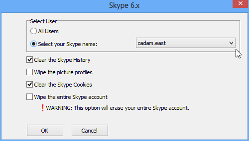 east-tec Eraser privacy settings for Skype
