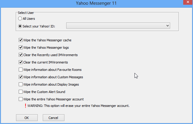 east-tec Eraser privacy settings for Yahoo Messenger