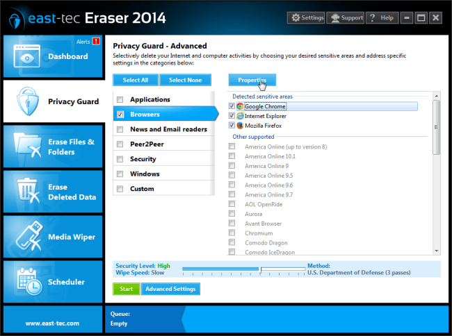 Eraser - Privacy Guard - Google Chrome - Properties