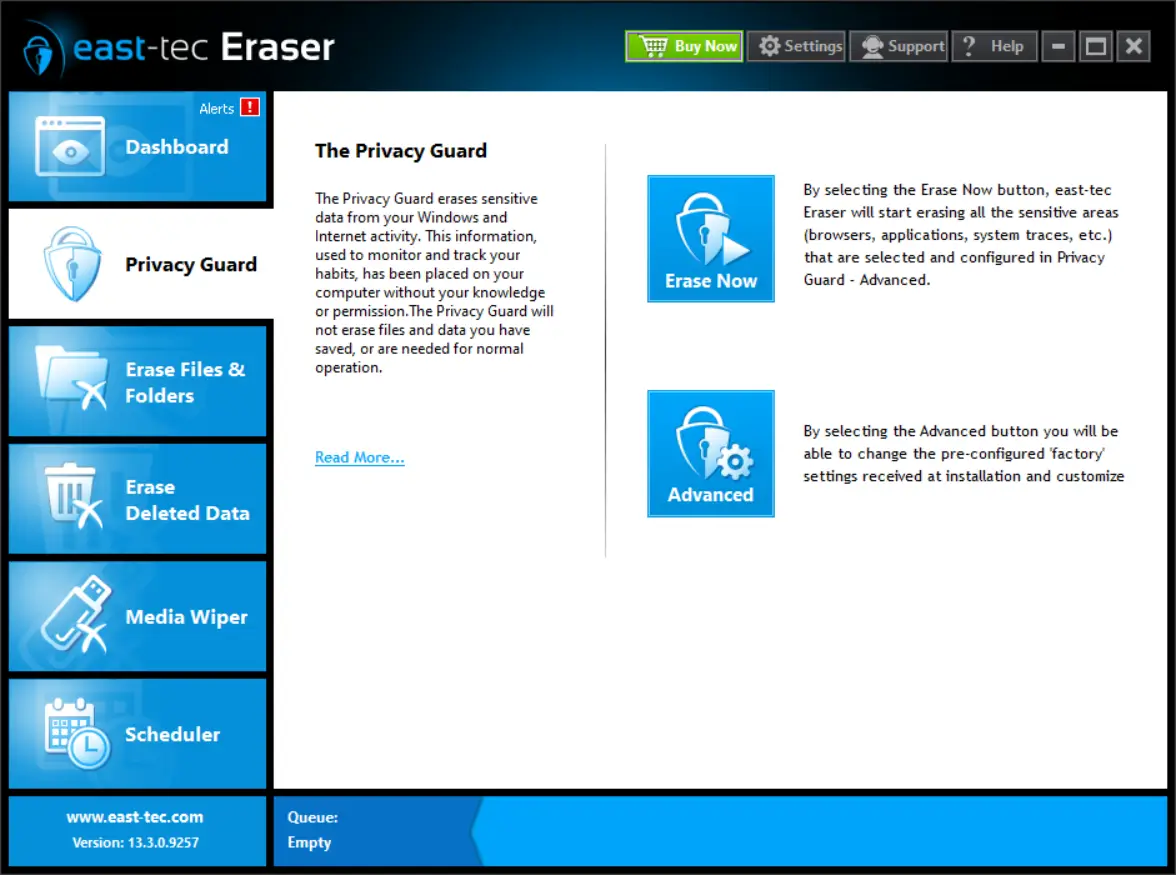 The east-tec Eraser Control Panel