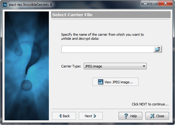 Select a carrier file