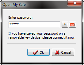 Enter password to backup safe