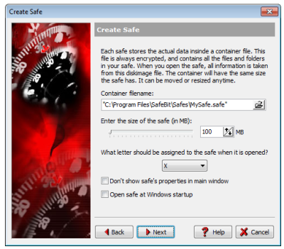 Store data inside a container