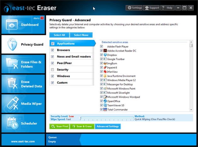 Erase application traces - Advanced - Applications