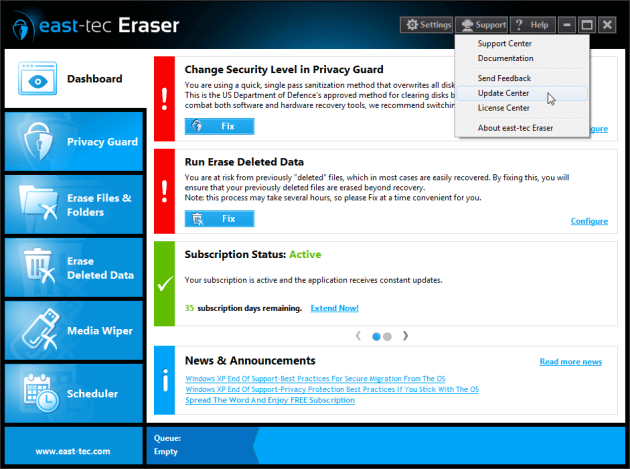 Update Center - east-tec Eraser