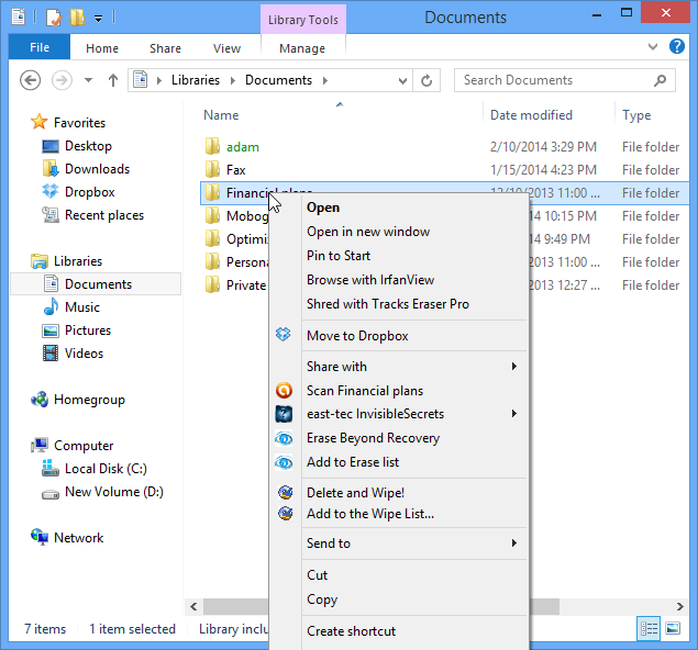 Windows Explorer right-click