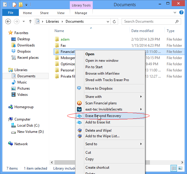 Windows Explorer Erase Beyond Recovery