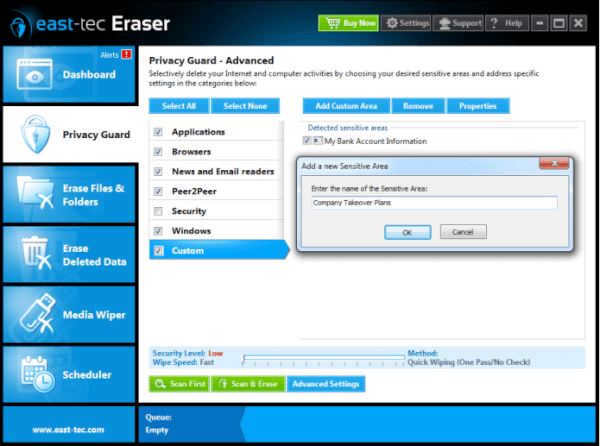east-tec Eraser - Privacy Guard Custom Areas